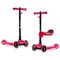 LaScoota 2-in-1 Kids Kick Scooter, Adjustable Height Handlebars and Removable Seat, 3 LED Lighted Wheels and Anti-Slip Deck, for Boys & Girls Aged 3-12 and up to 100 Lbs. Fun Red Scooter